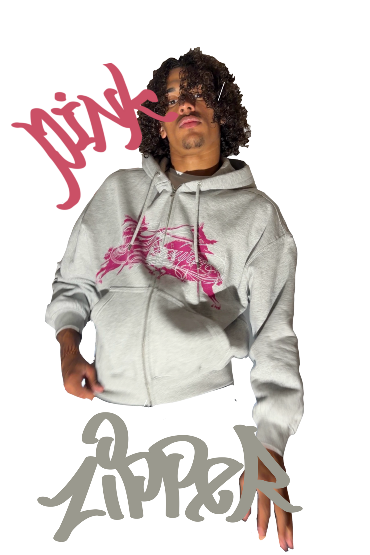 pink oversize zipper