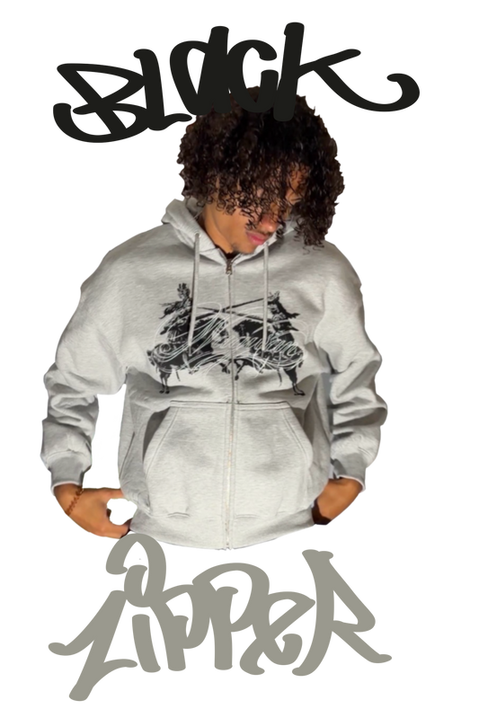 black oversize zipper